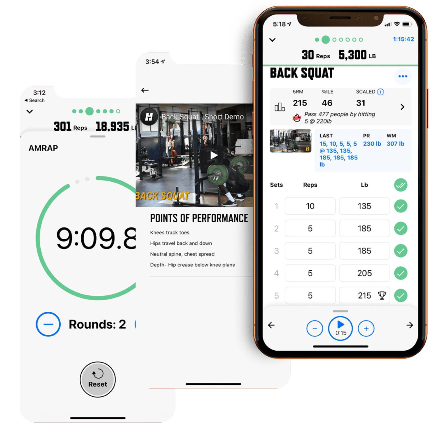 TrainHeroic training app on phone